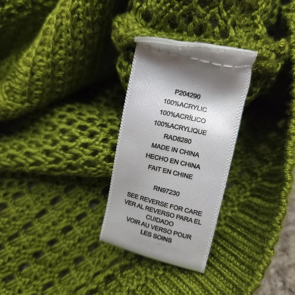 Almost Famous Crochet Crop Top Green Size Medium Festival Resort Cruise - Picture 4 of 8